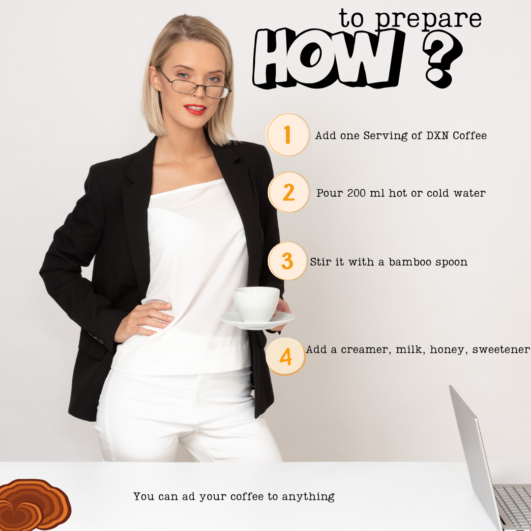 DXN Черно кафе Премиум Сет - чисто без изкуствени добавки с екстракт от Ганодерма(24,97 euro)